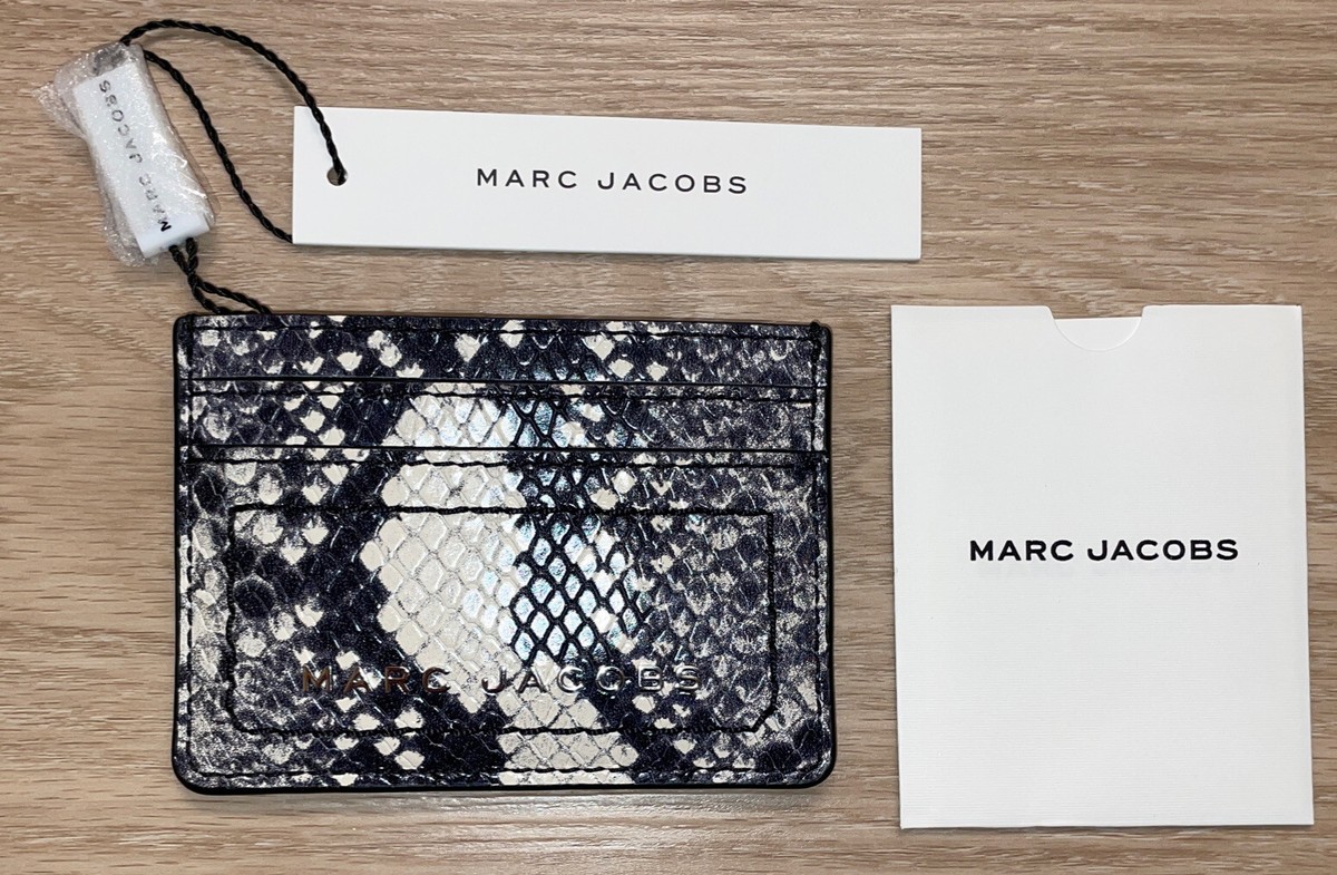 Marc Jacobs Logo Credit Card Holder 5CC Snakeskin Print Leather, MSRP $110,  NEW | eBay