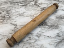 Vintage 16&rdquo; Rustic Rolling Pin Wood Had Made Nub Handles