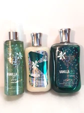 Bath Body Works Vanilla Tini Shimmer Fragrance Mist Lotion & Shower Gel Set New