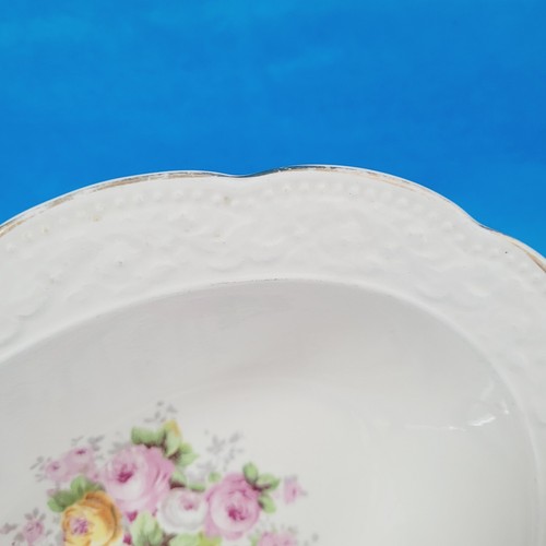 Edwin Knowles China Semi Vitreous 13" Oval Serving Platter & Vegetable Bowl Pink - Picture 10 of 13