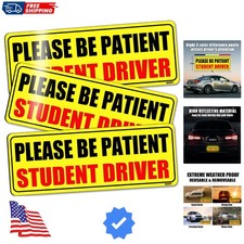 Student Driver Magnet for Car, 9"x3.5" Upgraded Please Be Patient New Driver ...