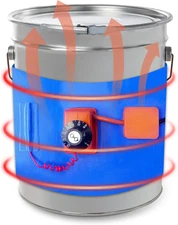 UPGRADED Blue 5 Gallon Metal Drum Heater with Twist Temperature Control,  120V 8