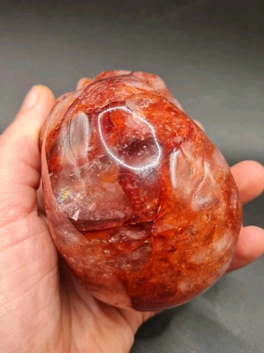 Red Fire Hematoid Quartz Crystal Skull, 609g - Picture 6 of 16