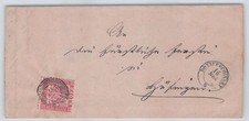 Baden Nr. 18 EF Briefteil mit Nummernstempel 27 + K2 DONAUESCHINGEN 162