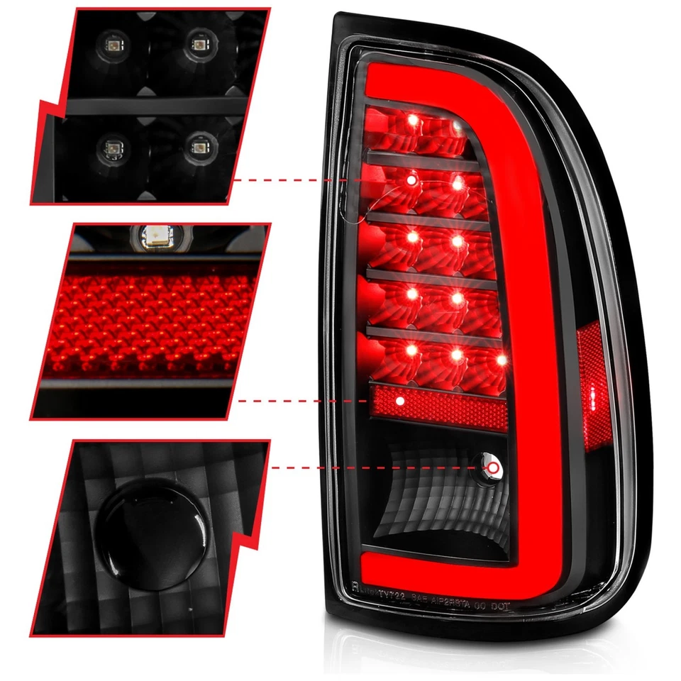 Lâmpada traseira de LED Anzo 311411 para 2000-2006 Toyota Tundra esquerda e direita carcaça preta - Imagem 3 de 4