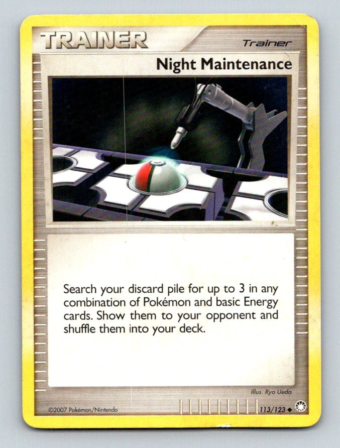 Night Maintenance 113/123 Uncommon Mysterious Treasures Pokemon Lightly Played