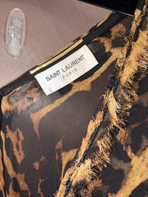 SAINT LAURENT Leopard Silk Kaftan Dress Beach £3,990 aso Runway UK  8 10 12 14 thumbnail 8
