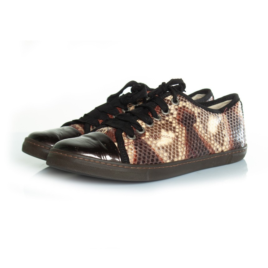 Lanvin Python Patent Leather Toe Sneaker Female B… - image 1