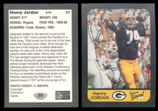 1991 CCP HENRY JORDAN Green Bay Packers Super Bowl II 25th Anniversary Card