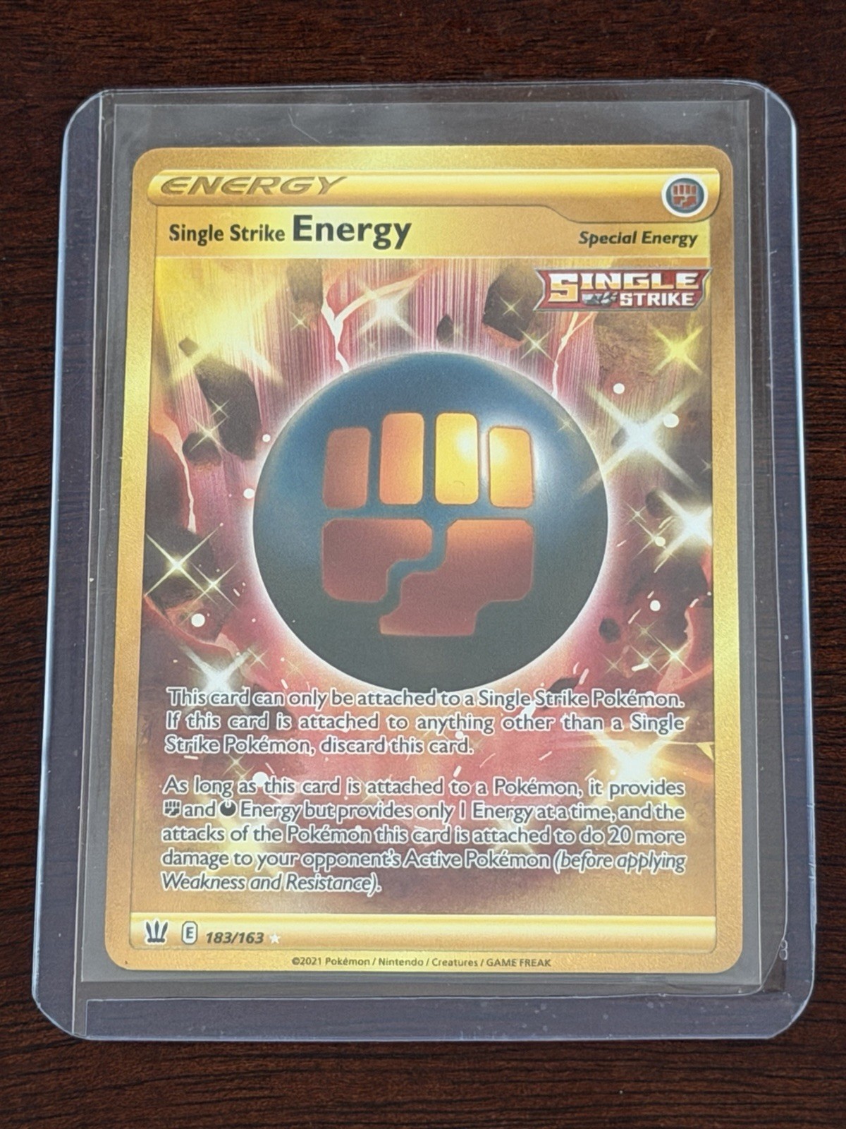 Pokemon Single Strike Energy (Secret) 183/163 Swsh05: Battle Styles NM