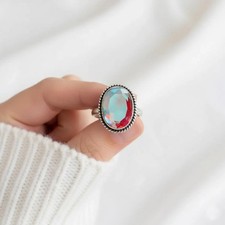 Genuine Anger Aura Quartz Ring 925 Sterling S...