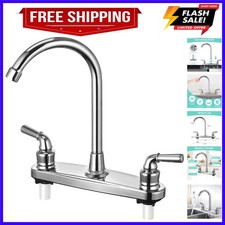 RV Non-Metallic Kitchen Faucet Two Handle-8" Main Body-High Arch-360 Swivel R...