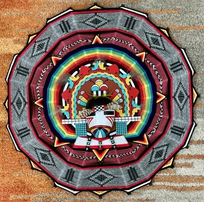 Vintage Sandra Hamana WASSERMÄDCHEN Mandala Hopi Stamm altes Oraibi Dorf