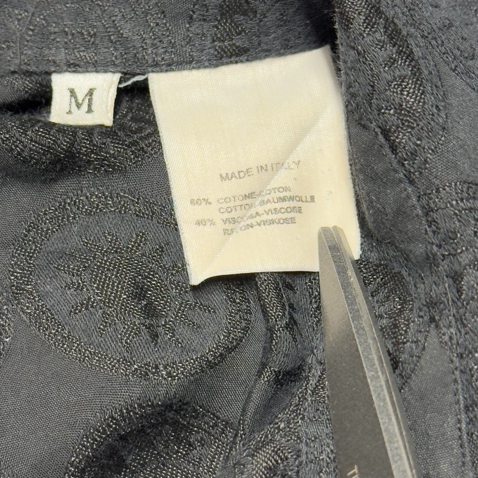 Camisa De Colección Versace Clásica V2 Botones Negra Algodón ItaliaHombres Mediana Foto 4 de 4