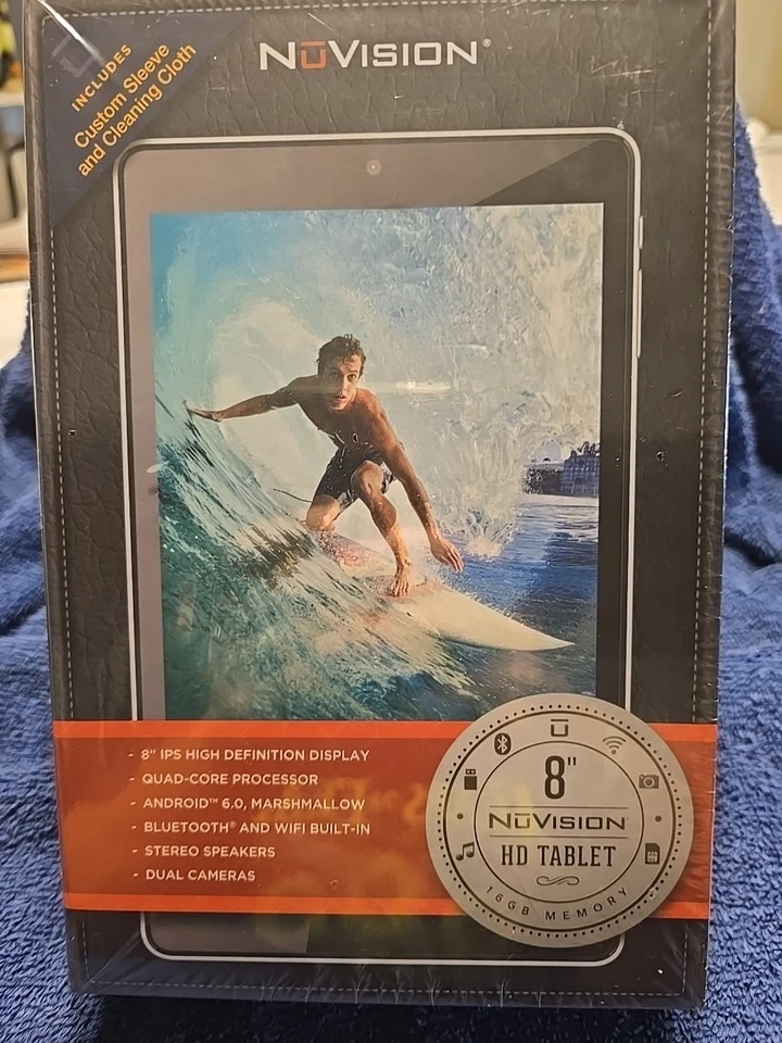 NuVision HD Tablet 8” 16 GB Memory, W/Custom Sleeve & Cleaning Cloth Black - Image 2 of 4