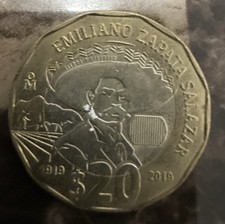 Mexico 2019 20 Pesos Emiliano Zapata Salazar 1919-2019 Bi-Metallic Coin