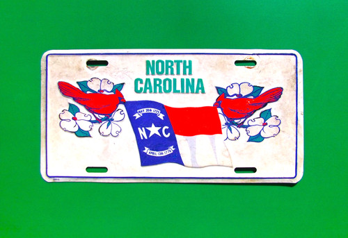 2nd of 2 Listed! Vintage Specialty: "North Carolina" State Flag, Front Plate!