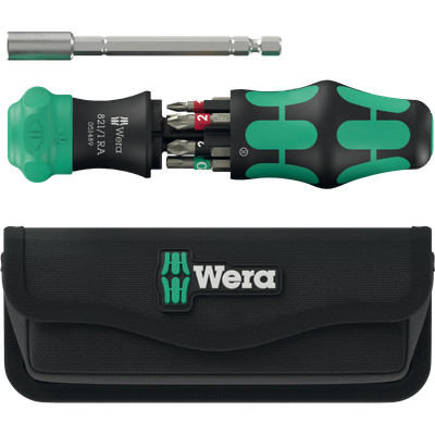 Wera Kraftform Kompakt 28 RA-R Ratschenschraubendreher 6-tlg mit Tasche und Bits