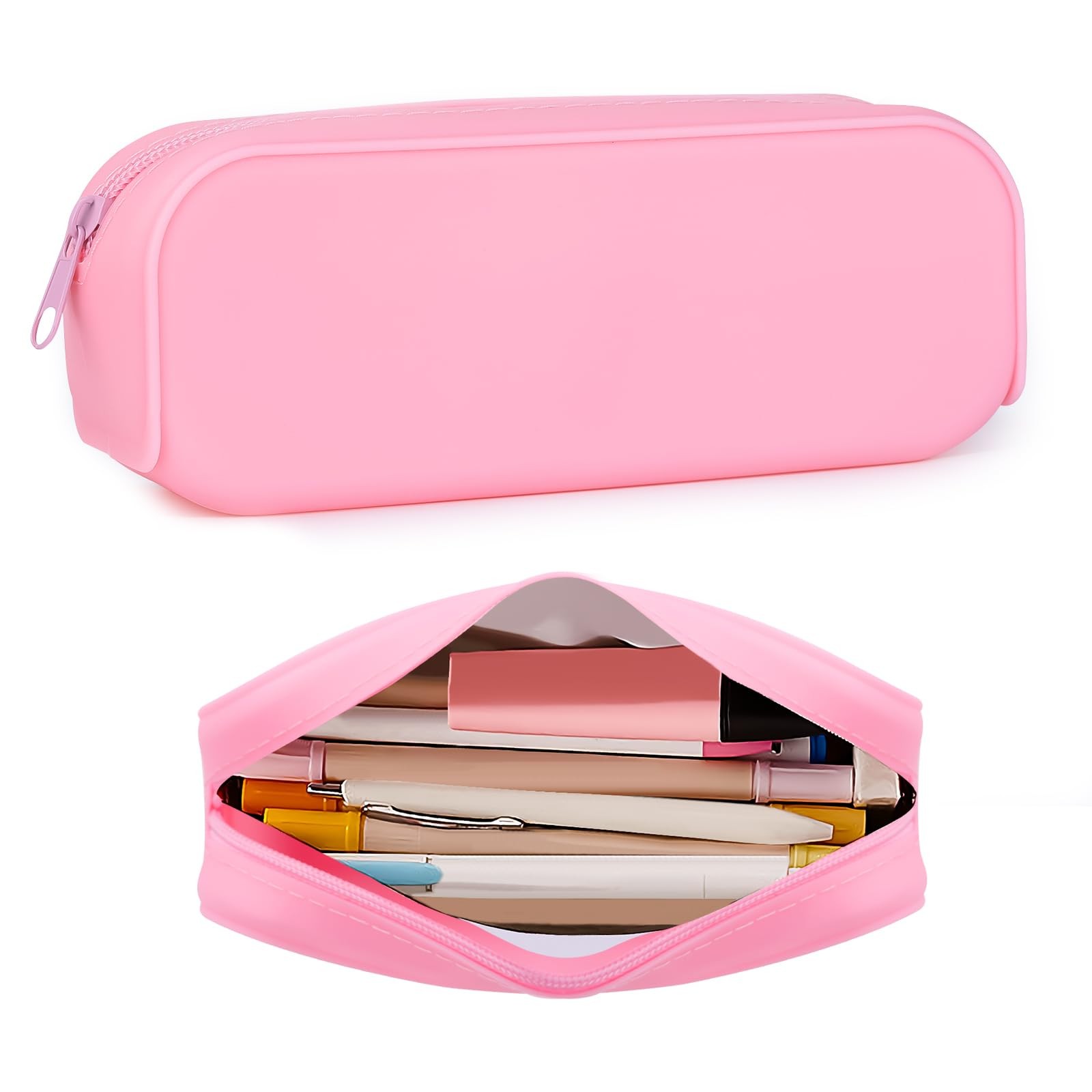 Trousse à crayons étanche en silicone lavable grand format scolaire