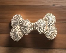 Vintage Gold-Toned Seashell Clam Shell Belt Buckle Clip 1980s