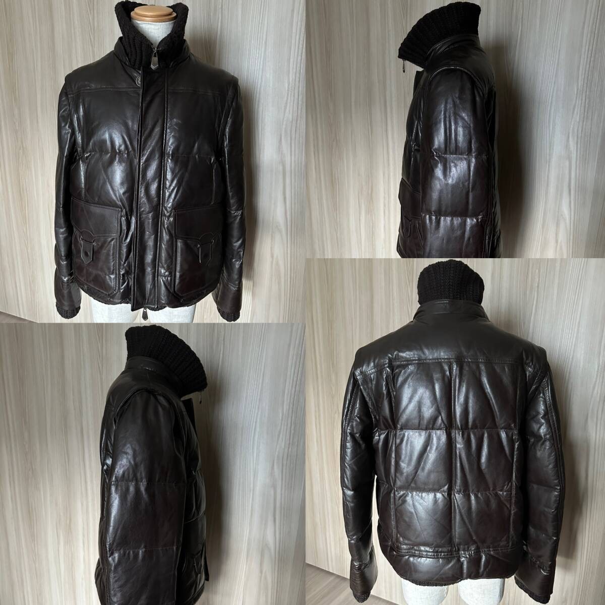 Berluti Kangaroo Leather Down Jacket 52/L Rare Patine Alligator Leather Excelle image 4