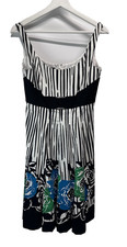 Nine West A Line Dress Casual Floral Stretch Cotton Sun Dress Size 2