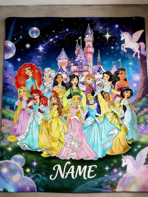 Personalized Disney Princess Fleece Blanket Gift For Friends#8
