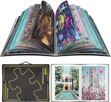 Puzzle Storage Folder for 1000 Pieces, Puzzle Organizer with 25 Pockets, Jigs...