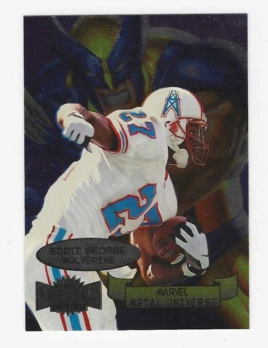 1997 Marvel Metal Universe Football Eddie George Wolverine Insert Card #4