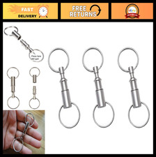 3 Pack Quick Release Key Rings - Detachable Keychains with Double Spring Split S