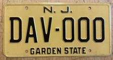 NEW JERSEY DISABLED VETERAN SAMPLE  LICENSE PLATE " DAV 000 " NJ