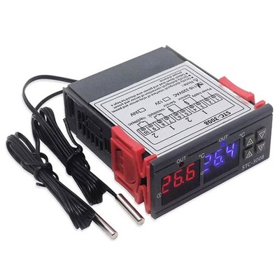 Digitaler LED Temperaturregler mit 2 Sensor Digital Thermostat STC-3008 10A 220V