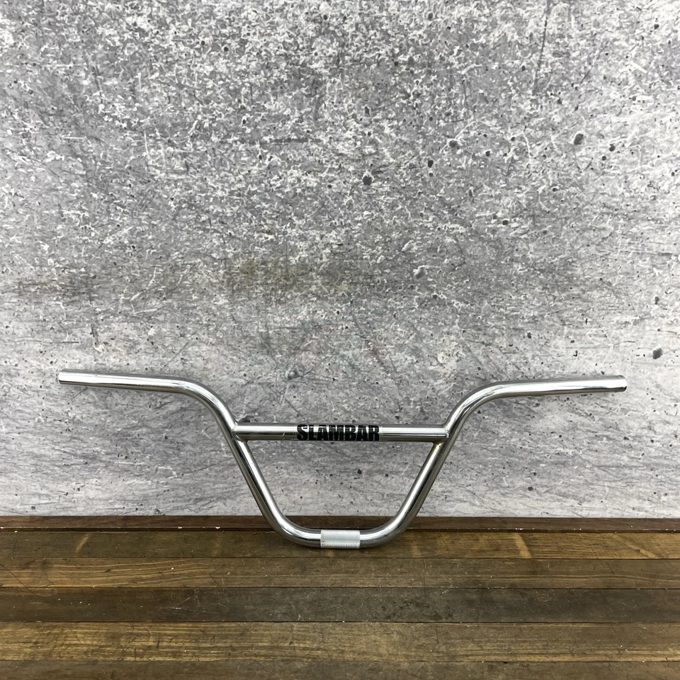 Manillar cromado S&M Slambar BMX 2 piezas travesaño abrazadera moleteada bicicleta Foto 2 de 4