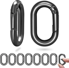 10Pack 1 Inch Small Carabiner Clip Metal Tiny Oval Carabiner Spring O Rings Hook
