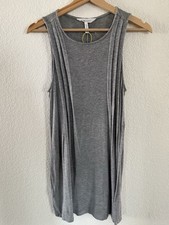 BCBGeneration Gray Pleated Sleeveless Jersey Shift Dress Scoop Neck Size XXS