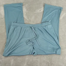 Live 2 Lounge Womens Pants Extra Large XL Pajama Pull On Blue Slinky Poly Blend