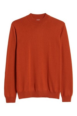NN07 Martin Merino Wool Sweater in Mock Neck Orange
