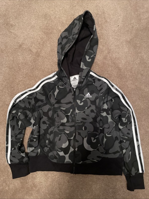 adidas Youth Kids Girls Zip Hoodie Size Medium 10/12 NEW