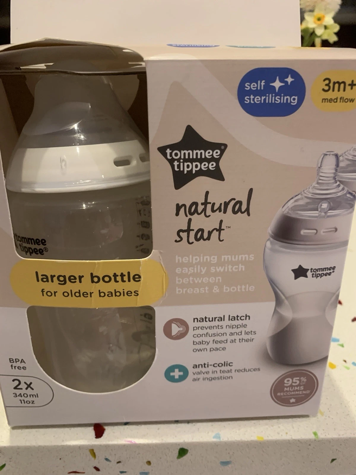 Tommee Tippee Natural Start Anti-Colic Baby Bottles (Pack of 2) - 340ml