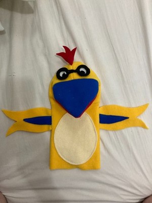 Replik einer seltenen alten Papageienpuppe wie in Baby Einstein zu sehen