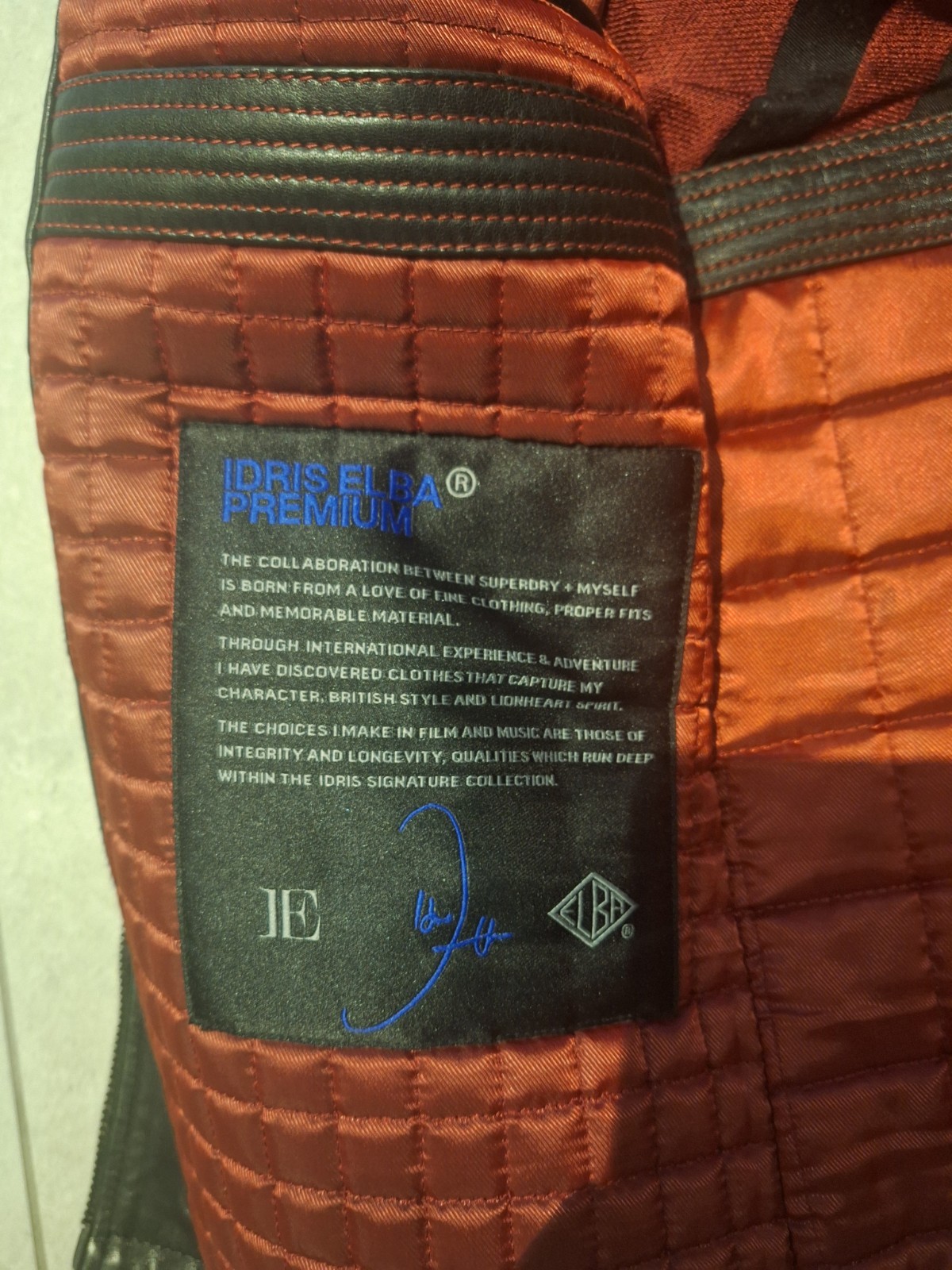 Superdry Idris Elba IE  Special Edition Black Leather Jacket Size Large image 5
