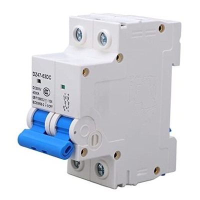 DC 500V Miniature Circuit Breaker, 4KA Breaking Capacity 2P DC Disconnect 16A