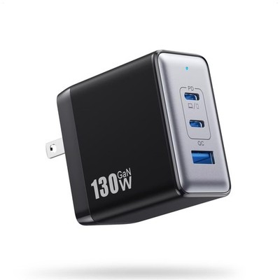 130W USB C Charger Block,3-Port GaN Fast Charger,Compact Foldable Type C Fast...