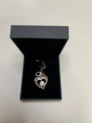 I Love You Forever Heart Pendant Necklace Rose Gold CZ Diamond New