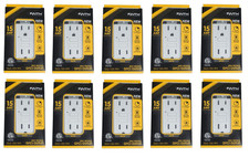 10-PACK Faith 15A GFCI Outlet Slim GFI Receptacle with Wall Plate