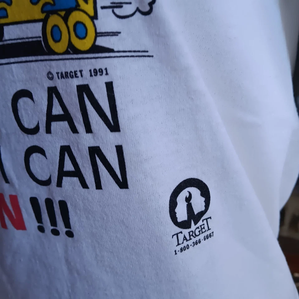 Vintage Women's T-shirt Single Stitch Small 90's Happy Train Target Hanes USA - Image 3 of 4