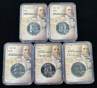 1956-1960 Franklin Half Dollar NGC PF67 90% Silver 50C Tomaska Sig. 5 Coin Set