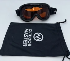 Outdoor Master Black with Orange Lens Ski Snow Goggles Anti-Fog and Bag **READ**