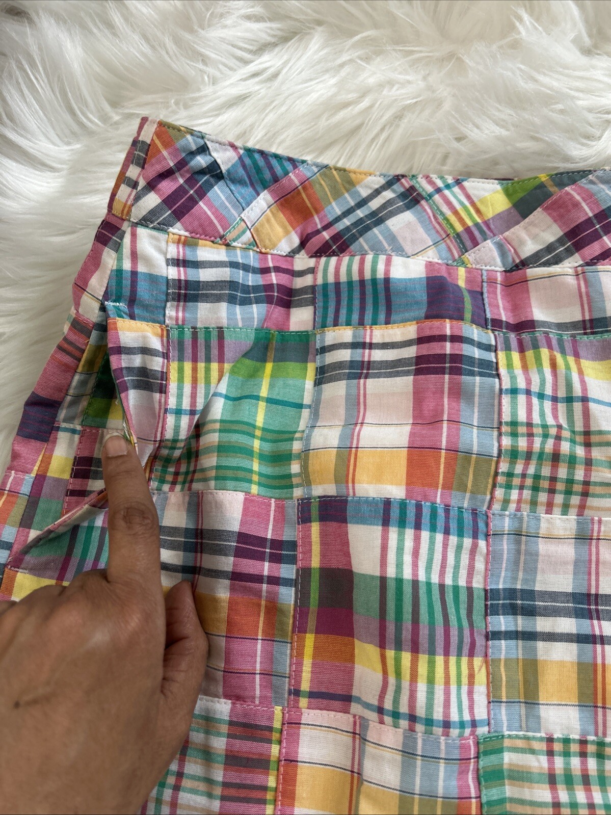 Talbots Petites Madras Plaid Patchwork Skirt Size… - image 5
