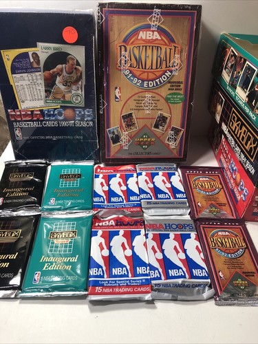 $2.99 Old Unopened NBA BASKETBALL CARD LOT IN PACKS FREE GU / Auto Card every 10